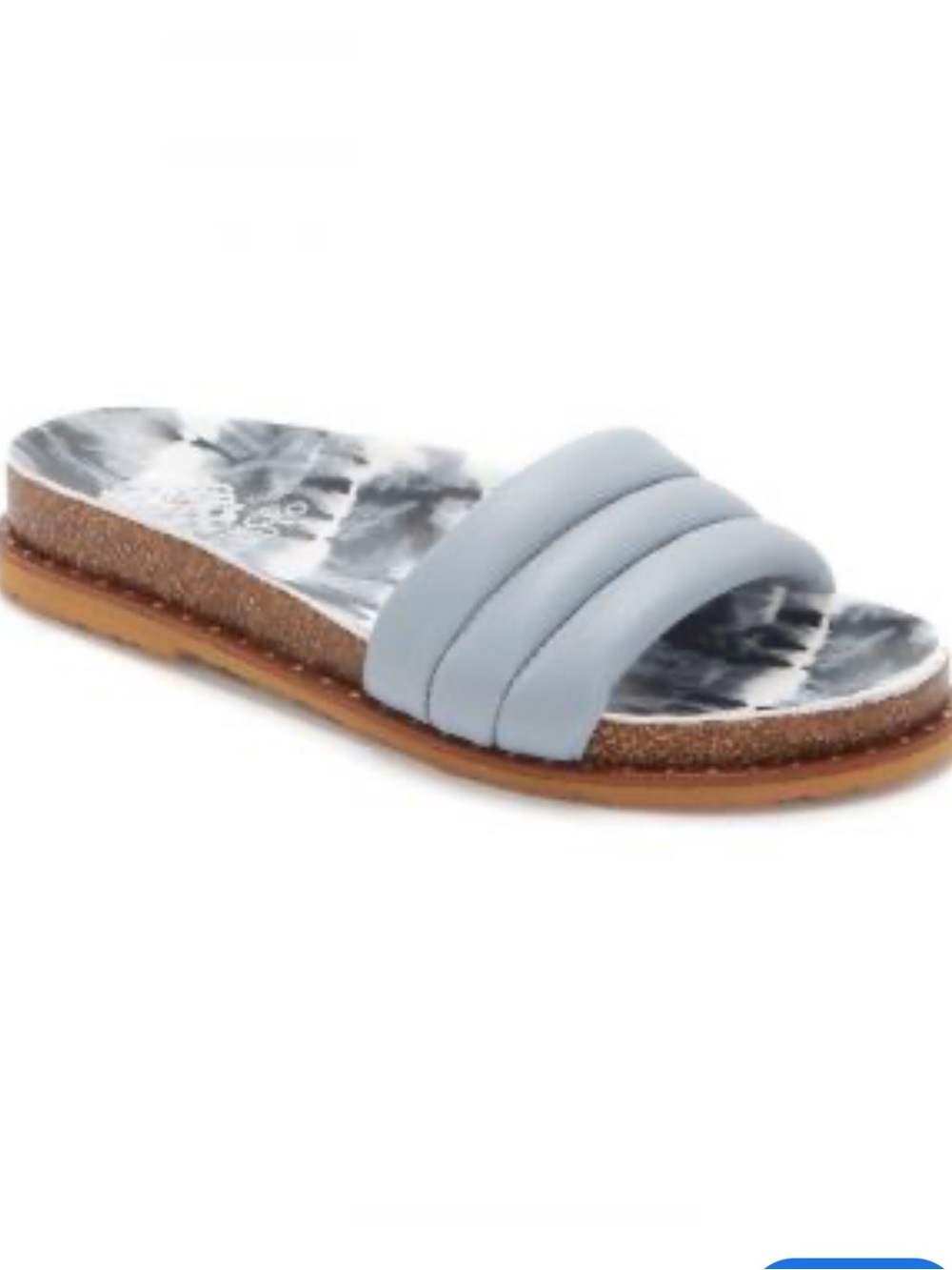 Vince Camuto Puffy Slide Sandal in Light Blue with Marbled Footbed